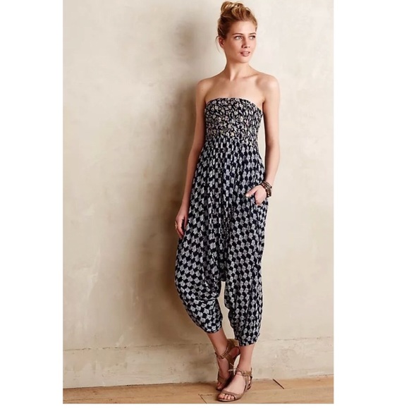 strapless harem jumpsuit